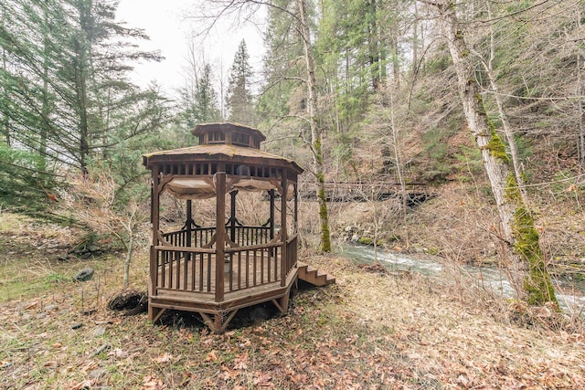 view of yard with a gazebo