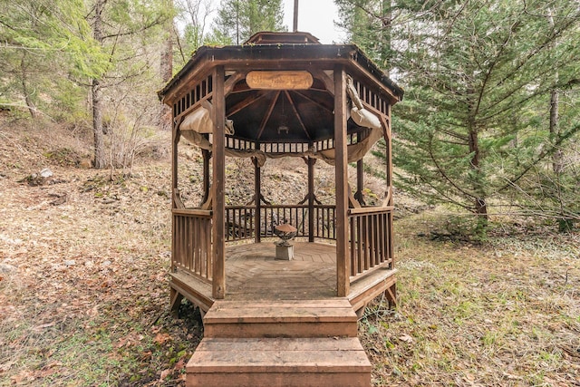 deck with a gazebo