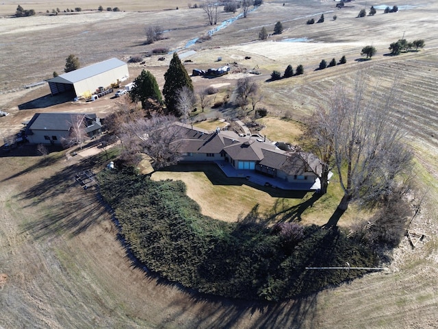 bird's eye view with a rural view