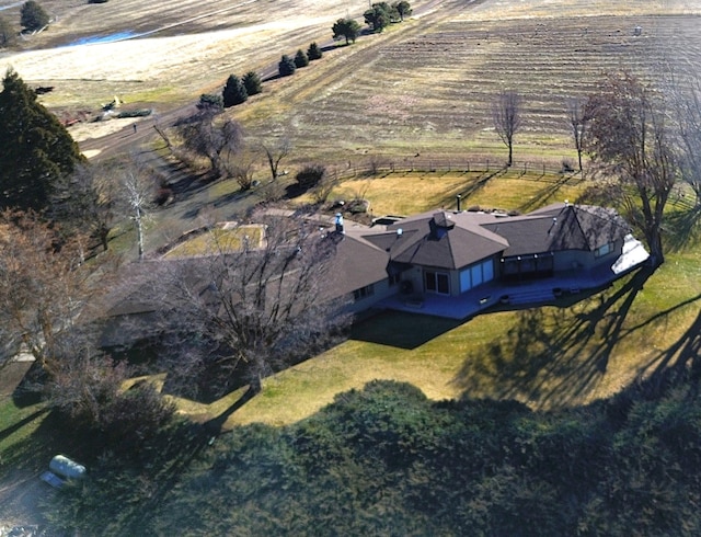 aerial view featuring a rural view