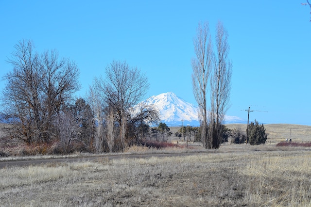 view of yard with a mountain view and a rural view