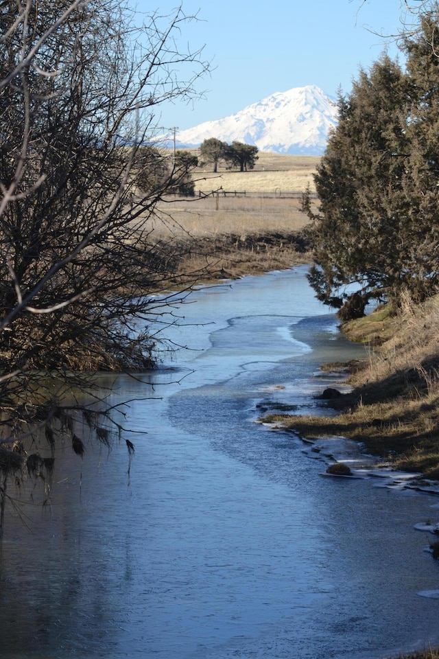 view of water feature with a mountain view