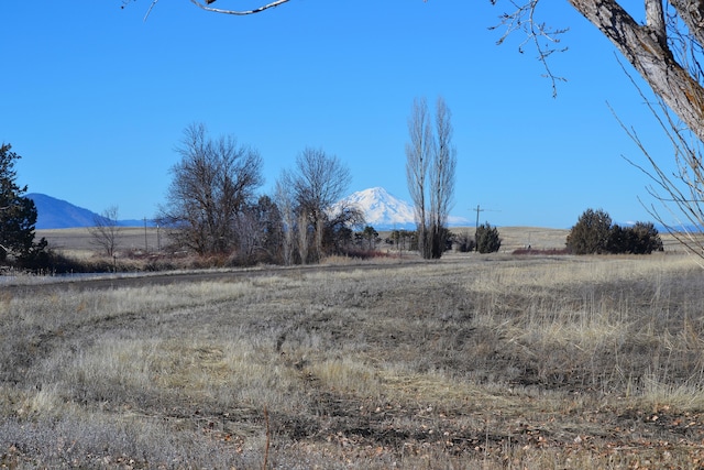 view of yard featuring a mountain view and a rural view