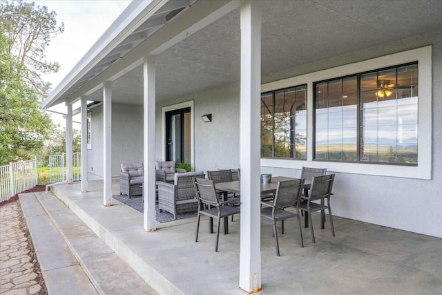 view of patio with outdoor lounge area