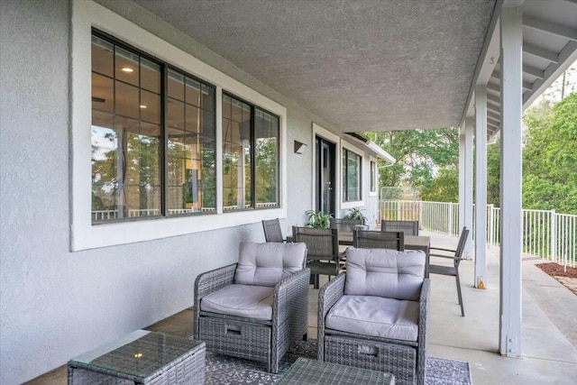 view of patio / terrace featuring an outdoor living space