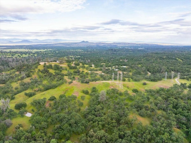 aerial view with a mountain view