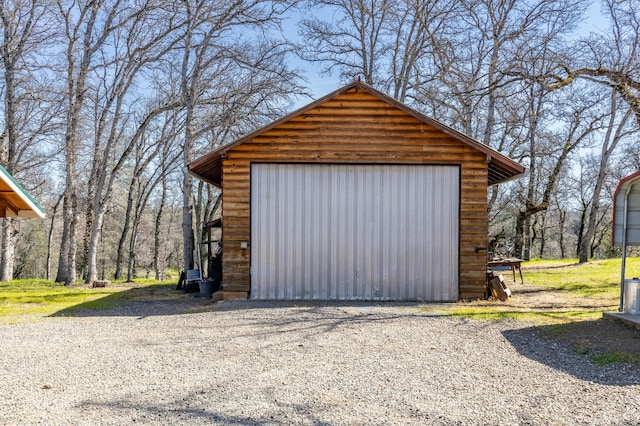 view of garage