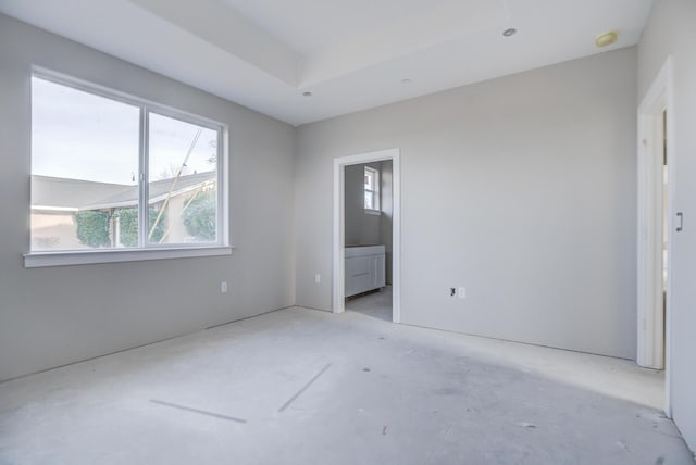 unfurnished bedroom with ensuite bathroom