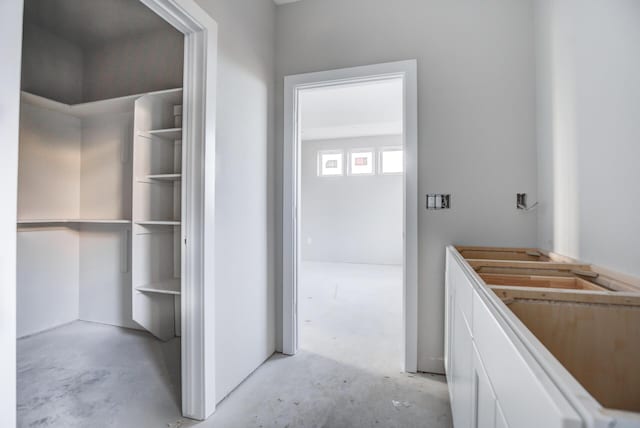 bathroom with concrete floors