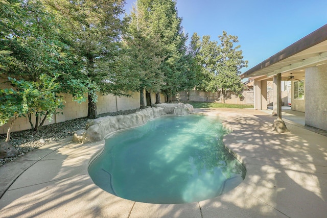 view of pool featuring a patio area