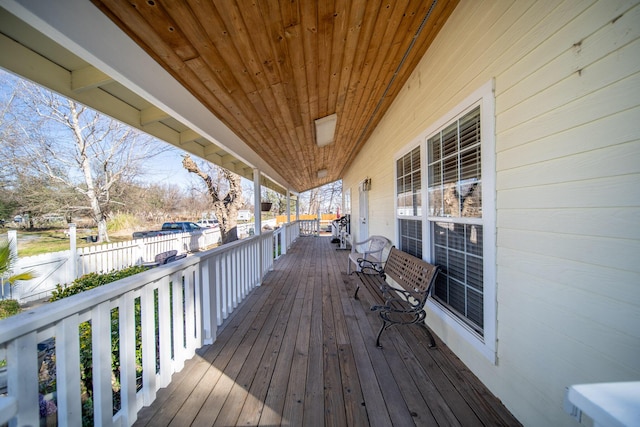 deck featuring covered porch