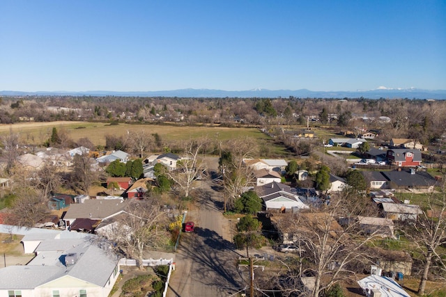 aerial view with a mountain view