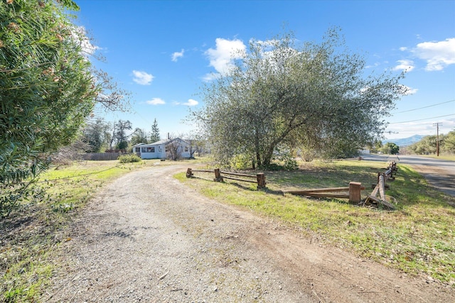 view of street with a rural view