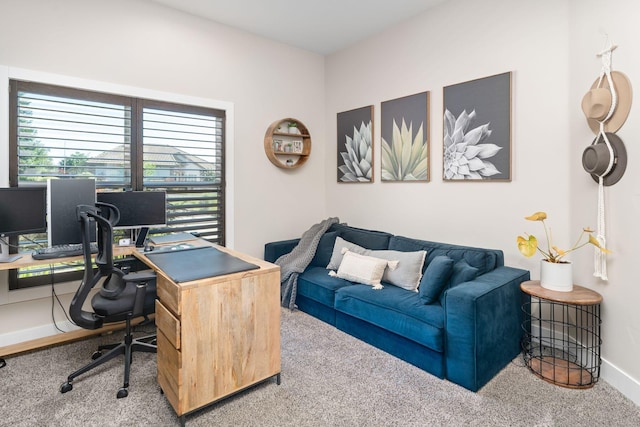 home office featuring carpet