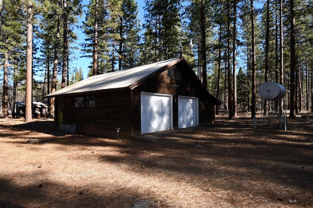 view of garage