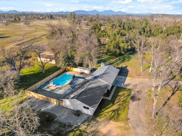 bird's eye view featuring a mountain view