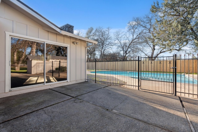 view of pool featuring a patio