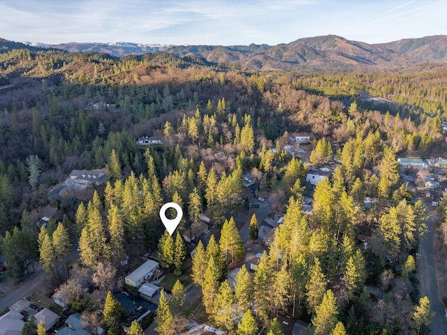 aerial view with a mountain view