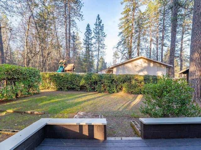 view of yard with a playground