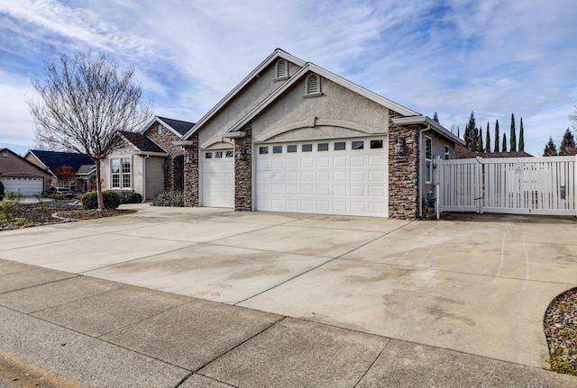 ranch-style house featuring a garage