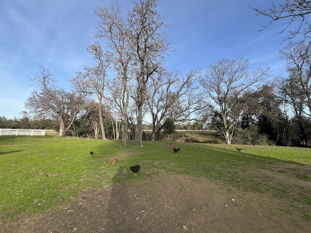 view of yard featuring a rural view