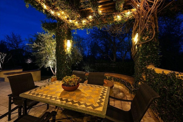 view of patio at twilight