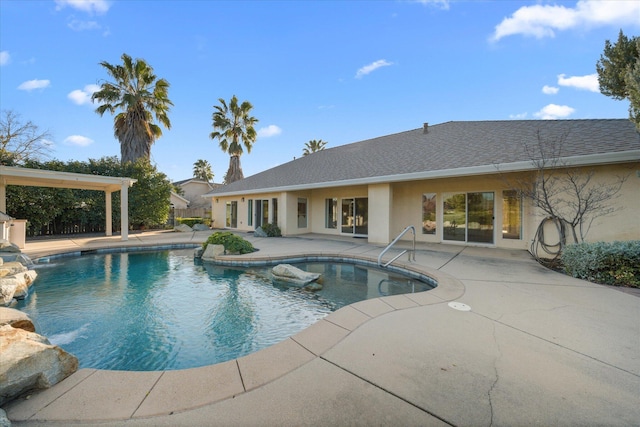 view of pool featuring a patio area