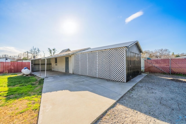 garage with a carport