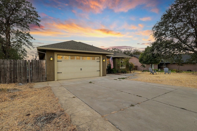 prairie-style house featuring a garage