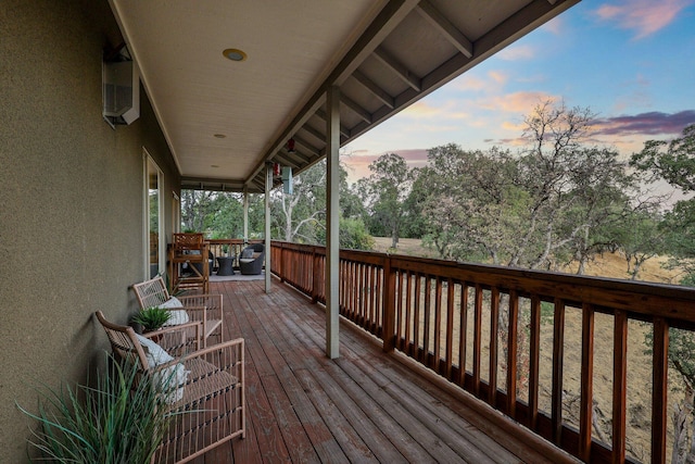 view of deck at dusk