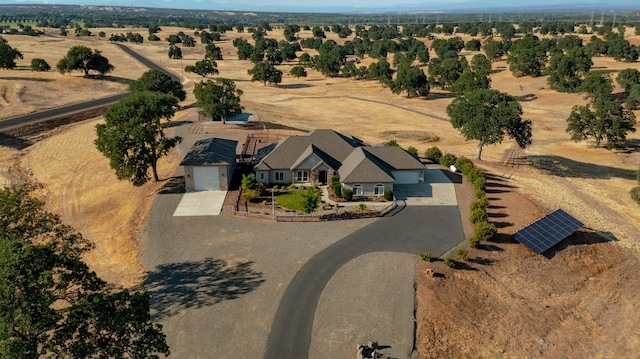 bird's eye view with a rural view