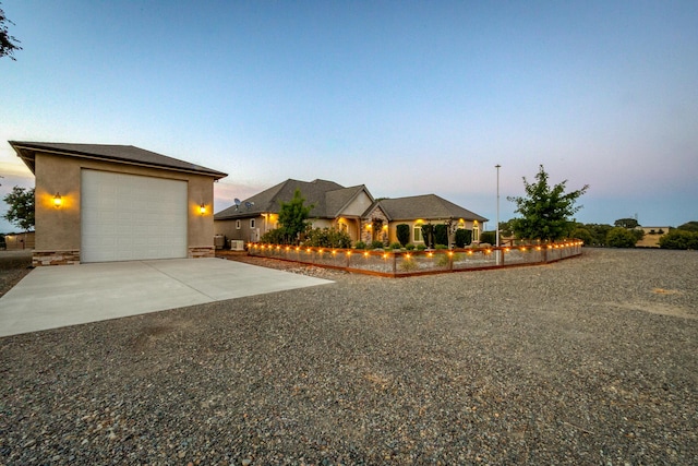 view of front of house featuring a garage