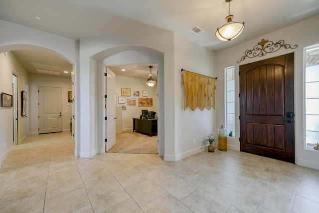 view of tiled foyer