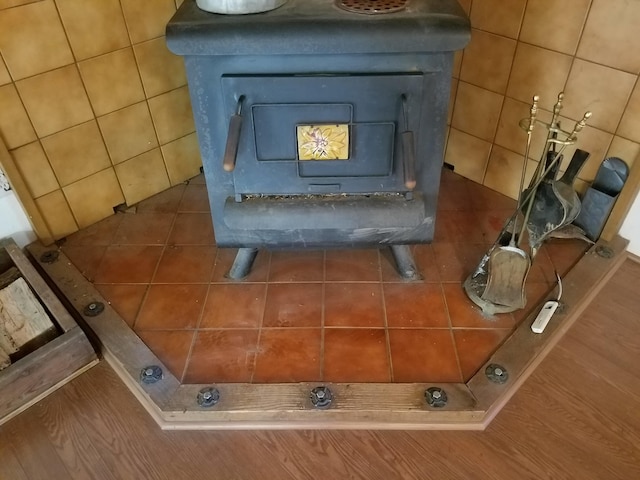 details with a wood stove