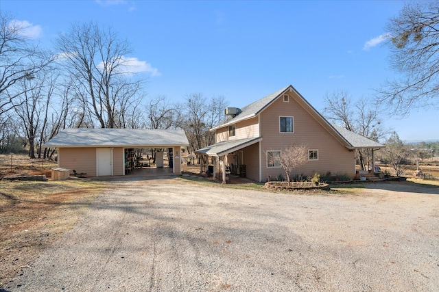 exterior space featuring a carport