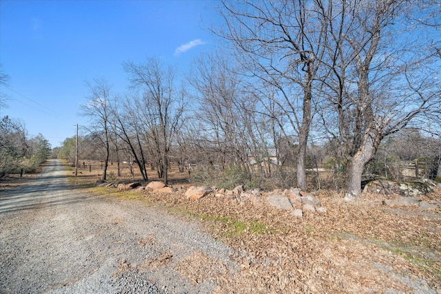 view of street with a rural view