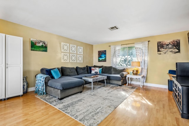 living room featuring hardwood / wood-style flooring