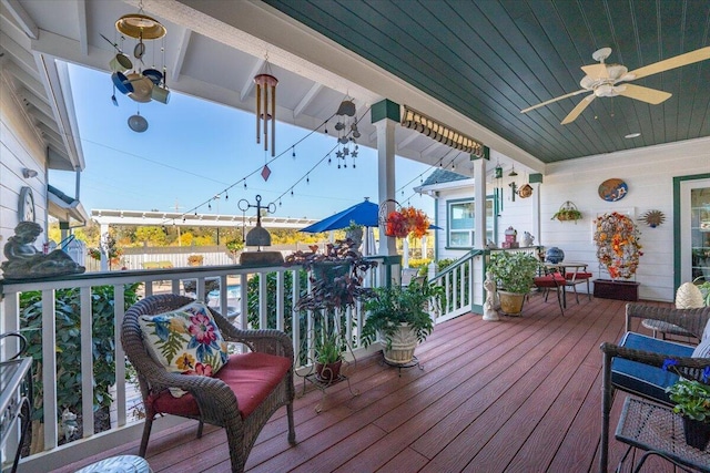 deck with a porch