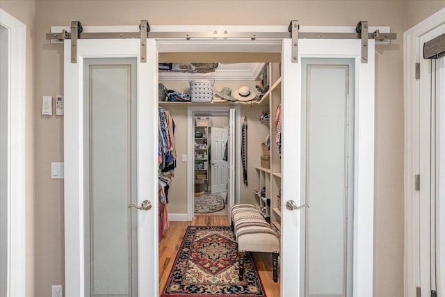 interior space with wood-type flooring