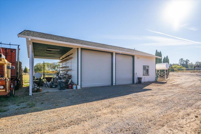 view of garage