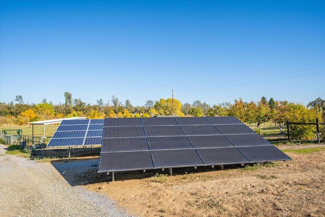 exterior space with solar panels