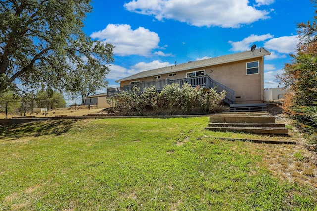 rear view of house with a lawn