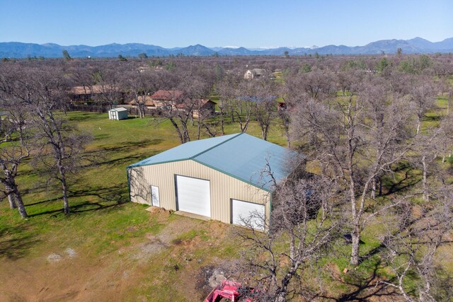 drone / aerial view with a mountain view