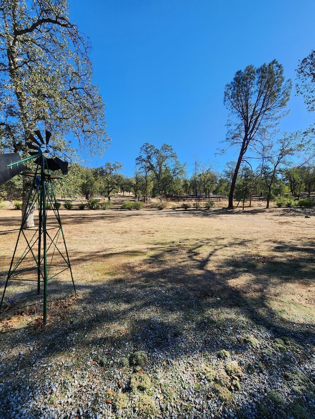 view of yard with a rural view