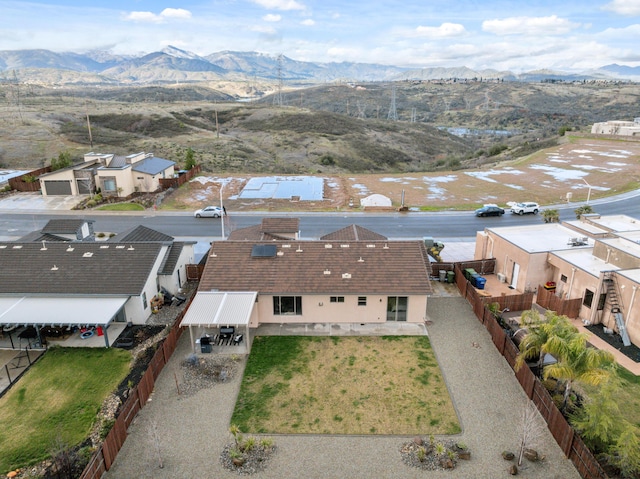 aerial view featuring a mountain view