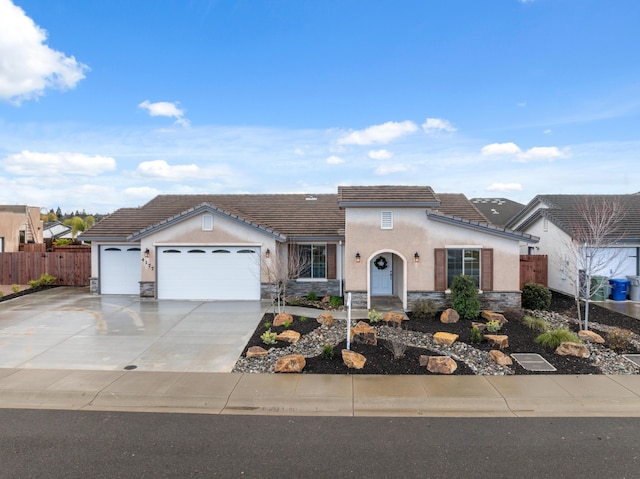 view of front of house with a garage