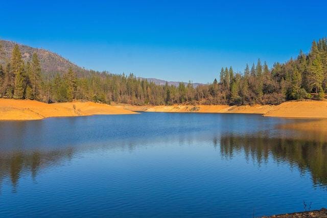 property view of water featuring a mountain view