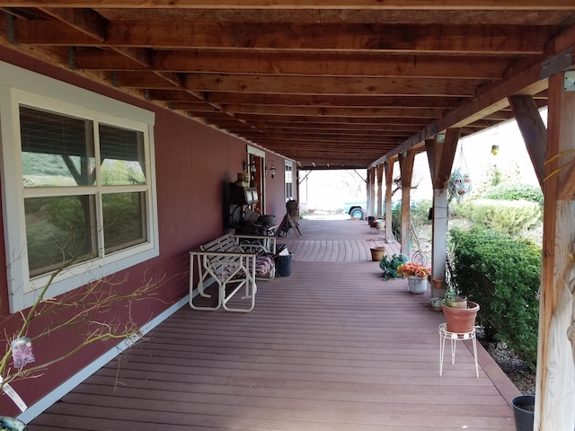 deck featuring covered porch