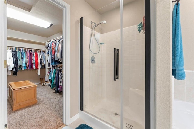 bathroom featuring walk in shower