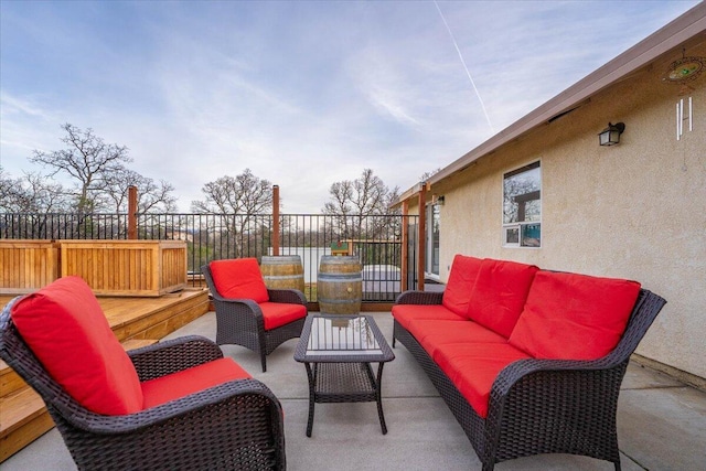 view of patio / terrace with an outdoor living space